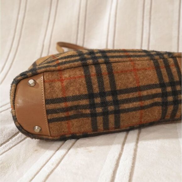 Abaco Paris Tan Black Tartan Wool Handbag - Picture 4 of 6